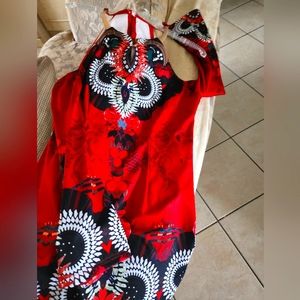 NWT Red Floral Party Dress